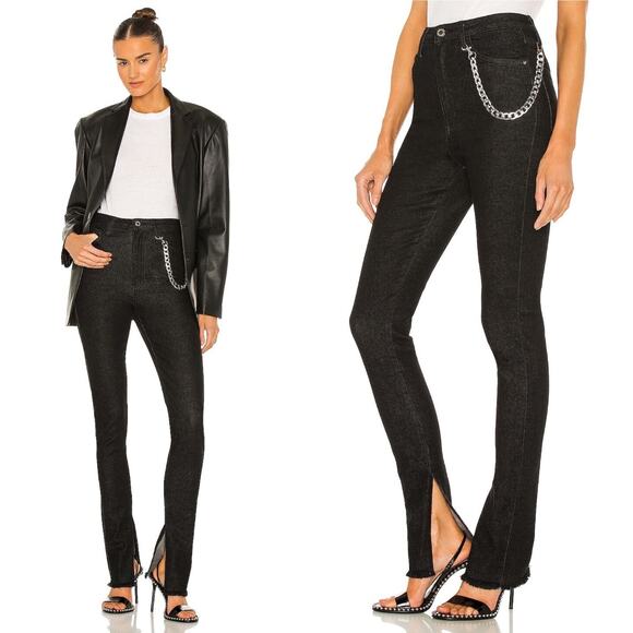 WeWoreWhat High-Waisted Slit Hem Skinny Jeans size 25 Washed Black - Picture 1 of 16